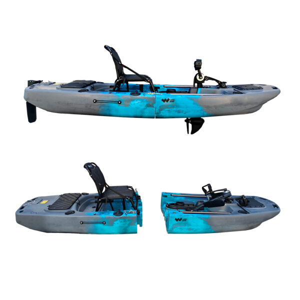 catamaran modular fishing kayak 2 pieces